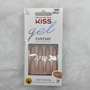 4/$25 Kiss Gel Fantasy Sculpted Nails Long Length Light Pink/Nude